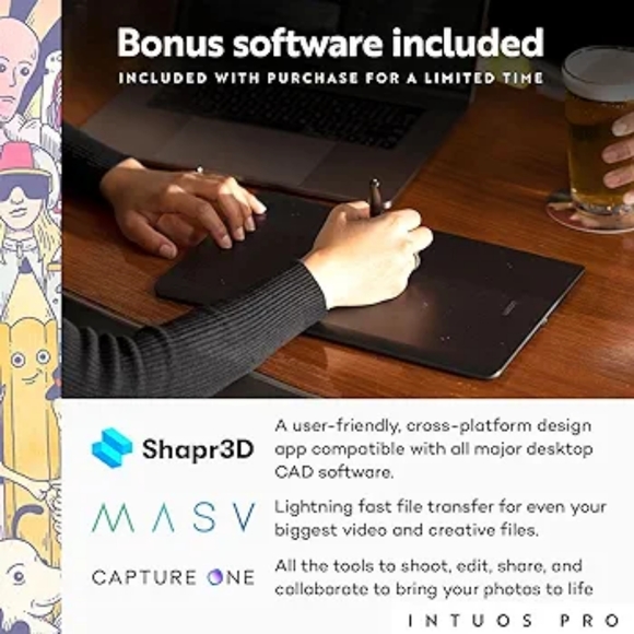 Wacom PTH660 Intuos Pro Digital Graphic Drawing Tablet for Mac or PC, Medium - Picture 2 of 6